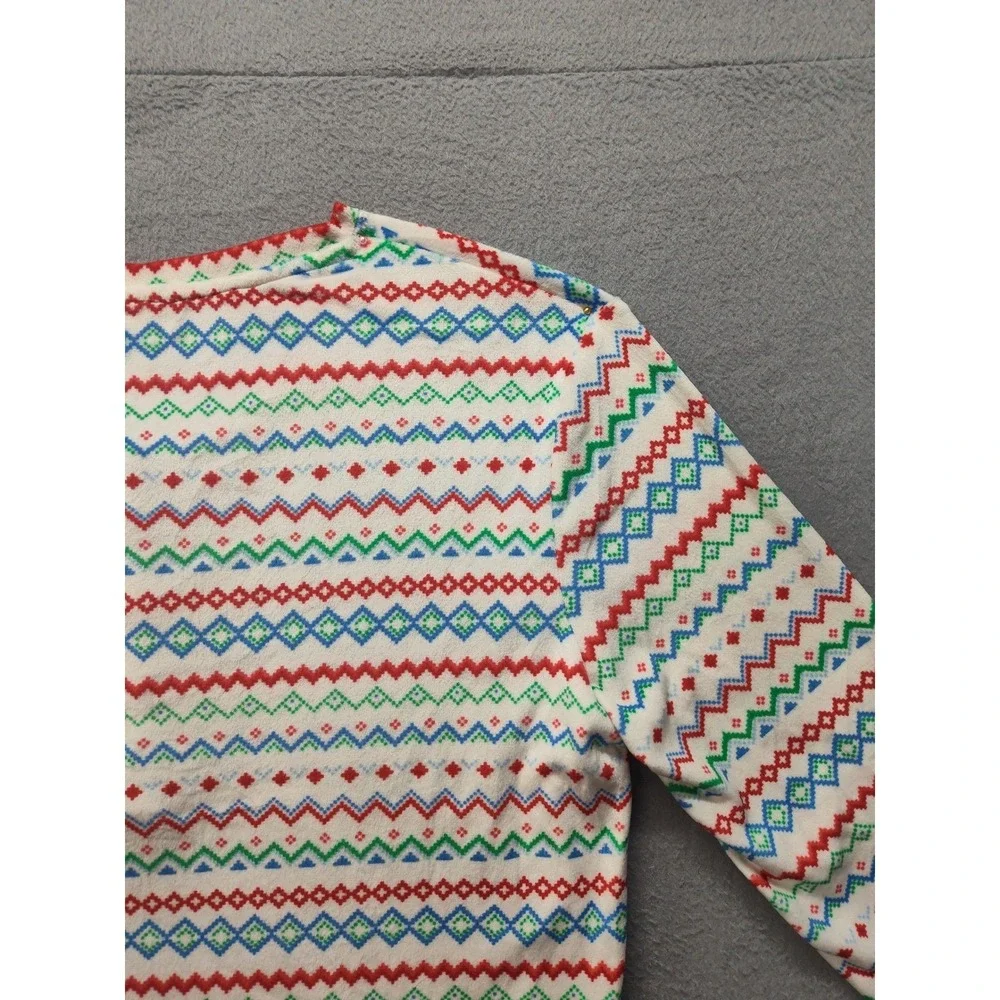Wondershop Target Womens M Pajama Top Henley Fair Isle Holiday Sleep Shirt New